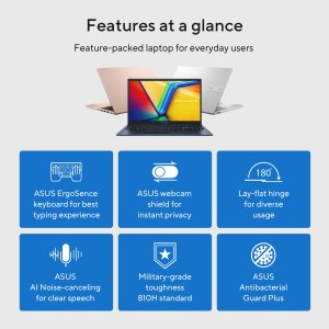 ASUS Vivobook 15 X1504VA-NJ814W Intel® Core™ i3 i3-1315U Laptop 39.6 cm (15.6") Full HD 8 GB DDR4-SDRAM 512 GB SSD Wi-Fi 6 (802.11ax) Windows 11 Home Silver