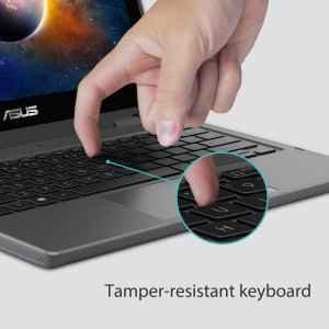 ASUS BR1100F-C41XA-3Y Intel® Celeron® N N4500 Hybrid (2-in-1) 29.5 cm (11.6") Touchscreen HD 4 GB DDR4-SDRAM 128 GB eMMC Wi-Fi 6 (802.11ax) Windows 11 Pro Education Grey