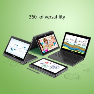 ASUS BR1100F-C41XA-3Y Intel® Celeron® N N4500 Hybrid (2-in-1) 29.5 cm (11.6") Touchscreen HD 4 GB DDR4-SDRAM 128 GB eMMC Wi-Fi 6 (802.11ax) Windows 11 Pro Education Grey