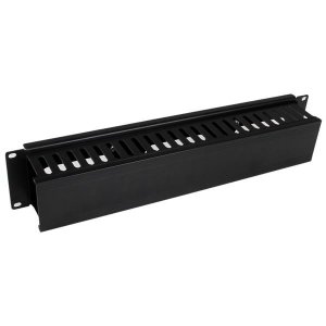 StarTech.com Horizontal 2U Server Rack Cable Management Finger Duct w/ Cover - 19″ Network Rack Wire Duct Raceway Panel - Slotted Wire Duct