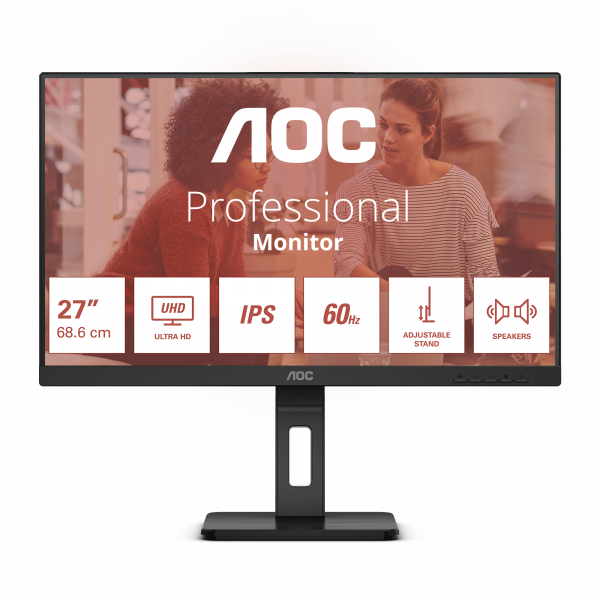 AOC E3 U27E3UF computer monitor 68.6 cm (27") 3840 x 2160 pixels 4K Ultra HD LED Black