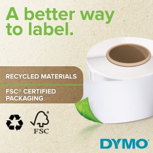 DYMO Authentic LabelWriter Durable Labels | 25mm x 54mm | White Poly | 160 Self-Adhesive Labels | High-Performance | For LabelWriter Label Makers