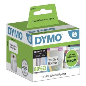 DYMO Authentic LabelWriter Multi-Purpose Labels | 57 mm x 32 mm | Self-Adhesive | Roll of 1000 Easy-Peel Labels for LabelWriter Label Makers | Made in Europe