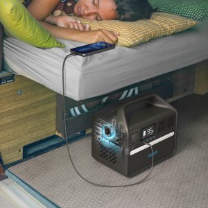 Anker 535 Portable Power Station, Portable Generator 512Wh (PowerHouse 512Wh), 500W 9 - Port Outdoor Generator with 4 AC Outlets, 60W USB - C PD Output, LED Light for Camping, RV, Emergencies, and More