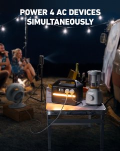 Anker 535 Portable Power Station, Portable Generator 512Wh (PowerHouse 512Wh), 500W 9 - Port Outdoor Generator with 4 AC Outlets, 60W USB - C PD Output, LED Light for Camping, RV, Emergencies, and More