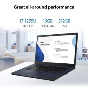 ASUS ExpertBook B1 B1402CBA-EBI715X Intel® Core™ i7 i7-1255U Laptop 35.6 cm (14") Full HD 16 GB DDR4-SDRAM 512 GB SSD Wi-Fi 6E (802.11ax) Windows 11 Pro Black