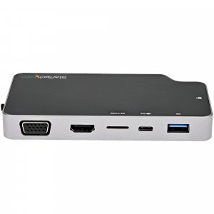 StarTech.com USB C Multiport Adapter - USB-C to 4K HDMI or VGA Video with 100W Power Delivery Pass-through, 2-Port 10Gbps USB Hub, MicroSD, GbE - USB 3.1 Gen 2 Type-C Mini/Travel Dock