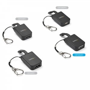 StarTech.com Compact USB C to VGA Adapter - 1080p USB Type-C to VGA Video Display Converter with Keychain Ring - Active USB-C DP Alt Mode to VGA Monitor Dongle - Thunderbolt 3 Compatible