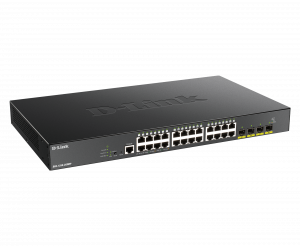 D-Link 24-port Gigabit PoE Smart Managed Switch with 4x 10G SFP+, 370Watts