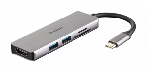 D-Link 5-in-1 USB-C Hub with HDMI and SD/microSD Card Reader