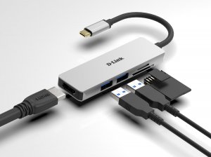 D-Link 5-in-1 USB-C Hub with HDMI and SD/microSD Card Reader