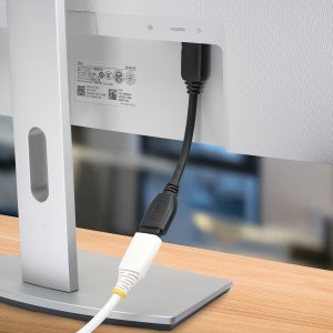 StarTech.com 6" (15cm) HDMI Port Saver Cable - 4K 60Hz High Speed HDMI 2.0 Extension Cable with Ethernet - Short HDMI Extension Cable - HDMI Male to Female Extension Adapter Cord