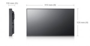Samsung 400UXN-3 Digital signage flat panel 101.6 cm (40") 700 cd/m² Full HD Black Windows Embedded Standard