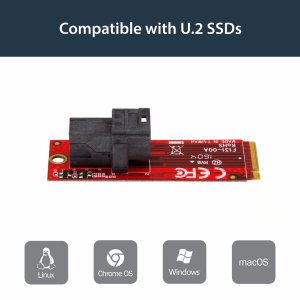 StarTech.com U.2 (SFF-8643) to M.2 PCI Express 3.0 x4 Host Adapter Card for 2.5” U.2 NVMe SSD