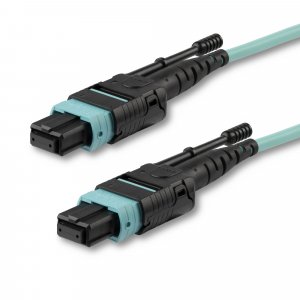 StarTech.com 5m (16.4ft) MTP(F)/PC OM3 Multimode Fiber Optic Cable, 12F Type-A, OFNP Plenum, 50/125µm LOMMF, 40G Networks, Low Insertion Loss, MPO Fiber Jumper Cord