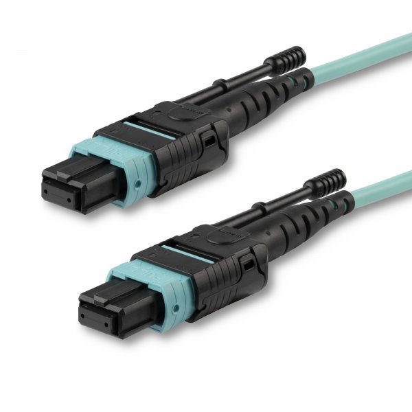 StarTech.com 5m (16.4ft) MTP(F)/PC OM3 Multimode Fiber Optic Cable, 12F Type-A, OFNP Plenum, 50/125µm LOMMF, 40G Networks, Low Insertion Loss, MPO Fiber Jumper Cord