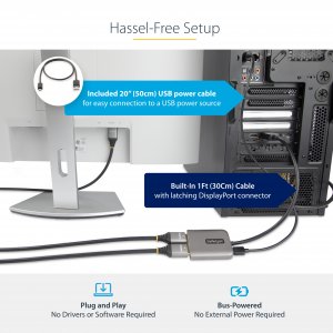 StarTech.com DP to Dual HDMI MST HUB - Dual HDMI 4K 60Hz - DisplayPort Multi Monitor Adapter with 1ft / 30cm cable - DP 1.4 Multi Stream Transport Hub, DSC | HBR3 - DP to HDMI Splitter