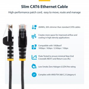 StarTech.com 3 m CAT6 Cable - Slim - Snagless RJ45 Connectors - Blue