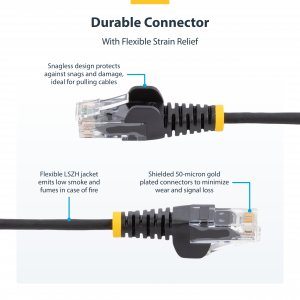 StarTech.com 3 m CAT6 Cable - Slim - Snagless RJ45 Connectors - Blue