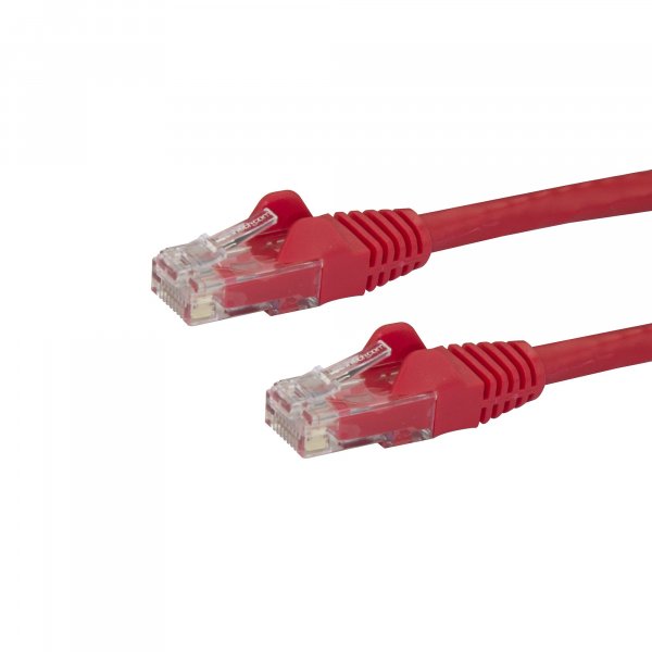 StarTech.com 50cm CAT6 Ethernet Cable - Red CAT 6 Gigabit Ethernet Wire -650MHz 100W PoE RJ45 UTP Network/Patch Cord Snagless w/Strain Relief Fluke Tested/Wiring is UL Certified/TIA