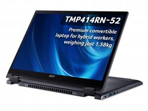 Acer TravelMate TMP414RN-52 Intel® Core™ i5 i5-1240P Hybrid (2-in-1) 35.6 cm (14") Touchscreen WUXGA 8 GB DDR4-SDRAM 512 GB SSD Wi-Fi 6E (802.11ax) Windows 11 Pro Blue