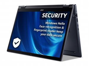 Acer TravelMate TMP414RN-52 Intel® Core™ i5 i5-1240P Hybrid (2-in-1) 35.6 cm (14") Touchscreen WUXGA 8 GB DDR4-SDRAM 512 GB SSD Wi-Fi 6E (802.11ax) Windows 11 Pro Blue