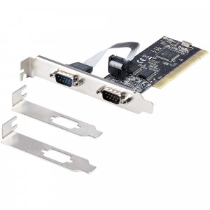 StarTech.com 2-Port PCI RS232 Serial Adapter Card - PCI Serial Port Expansion Controller Card - PCI to Dual Serial DB9 Card - Standard (Installed) & Low Profile Brackets - Windows/Linux
