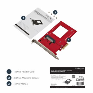StarTech.com U.2 to PCIe Adapter for 2.5" U.2 NVMe SSD - SFF-8639 - x4 PCI Express 4.0