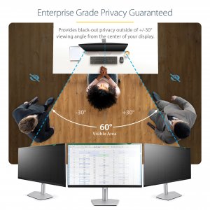 StarTech.com Monitor Privacy Screen for 23" Display - Computer Screen Security Filter - Blue Light Reducing Screen Protector Film - 16:9 Widescreen - Matte/Glossy - +/-30 Degree