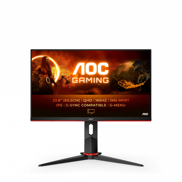 AOC G2 Q24G2A/BK LED display 60.5 cm (23.8") 2560 x 1440 pixels Quad HD LCD Black, Red