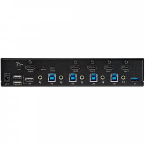 StarTech.com 4 Port HDMI KVM Switch - Single Monitor 4K 60Hz Ultra HD HDR - Desktop HDMI 2.0 KVM Switch with 2 Port USB 3.0 Hub (5Gbps) and 4x USB 2.0 HID, Audio - Hotkey Switching - TAA