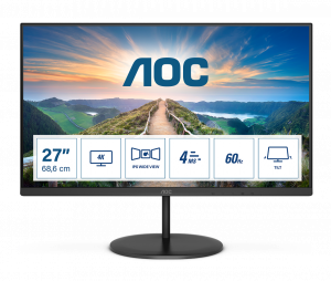 AOC V4 U27V4EA computer monitor 68.6 cm (27″) 3840 x 2160 pixels 4K Ultra HD LED Black