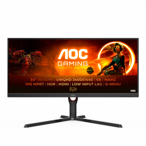 AOC G3 U34G3XM/EU LED display 86.4 cm (34″) 3440 x 1440 pixels UltraWide Quad HD Black, Red