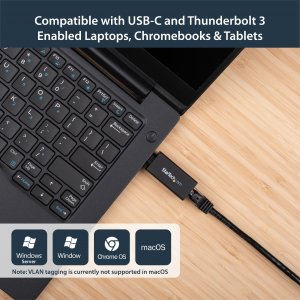 StarTech.com USB C to Gigabit Ethernet Adapter - 1Gbps NIC USB 3.0/USB 3.1 Type C Network Adapter - 1GbE USB-C to RJ45/LAN Port Thunderbolt 3 Compatible Windows MacBook Pro Chromebook