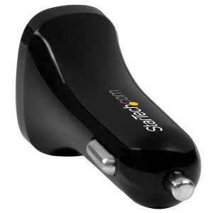 StarTech.com Dual-Port USB Car Charger - 24W/4.8A - Black