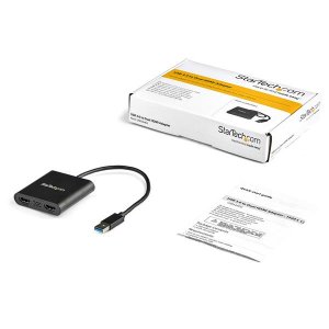 StarTech.com USB 3.0 to Dual HDMI Adapter, USB to 2x HDMI Monitor Converter for Windows (no support for macOS/ChromeOS/Linux) - TAA