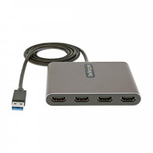 StarTech.com USB 3.0 to Quad HDMI Adapter, USB to 4x HDMI Monitor Converter for Windows (no support for macOS/ChromeOS/Linux) - TAA