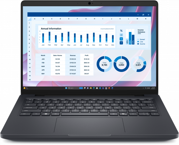 DELL Pro Max 14 MC14255 Copilot+ PC AMD Ryzen AI 7 PRO 350 Mobile workstation 35.6 cm (14") Full HD+ 16 GB LPDDR5x-SDRAM 512 GB SSD Wi-Fi 7 (802.11be) Windows 11 Pro UK English Black