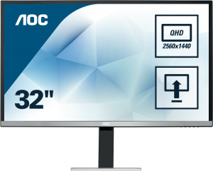 AOC Q3277PQU computer monitor 81.3 cm (32″) 2560 x 1440 pixels Quad HD LED Black, Silver