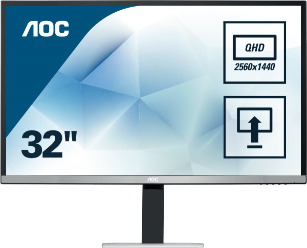 AOC Q3277PQU computer monitor 81.3 cm (32") 2560 x 1440 pixels Quad HD LED Black, Silver