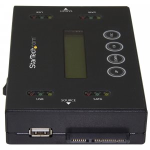StarTech.com 1:1 Standalone Hard Drive Duplicator & Eraser, USB Thumb Drive and SATA HDD/SSD Disk Cloner & Eraser, LCD display, TAA Compliant, OS Independent