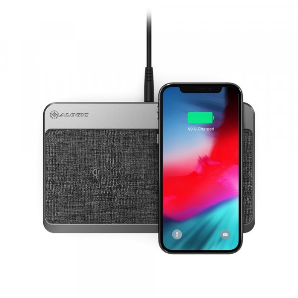 ALOGIC Power Hub Multi-Device Wireless & Charging Station – Space Grey - Dual Wireless Charger, USB-A (7.5W) and USB-C Power Delivery (18W)