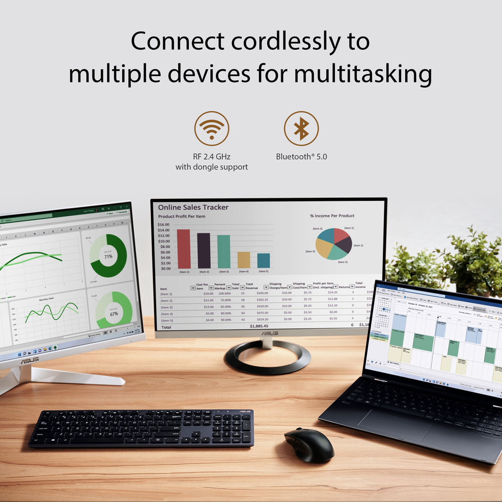 Connect cordlessly to multiple devices