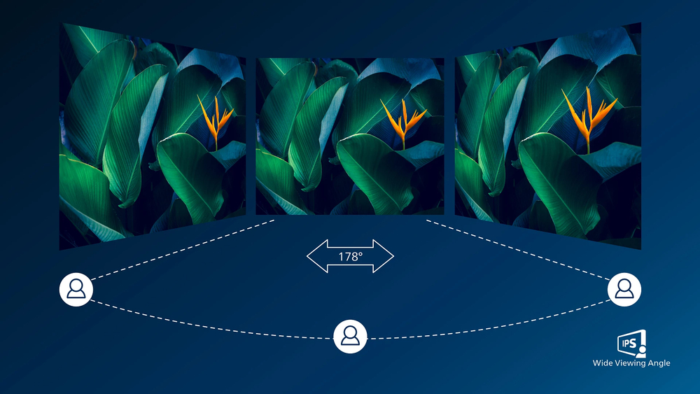 IPS LED wide view technology for image and color accuracy