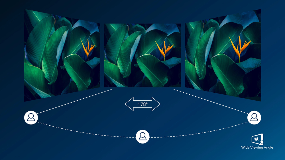 VA display delivers awesome images with wide viewing angles