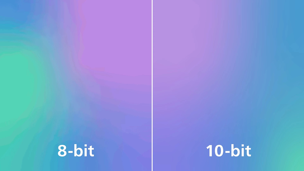 True 10-bit display reproduces smoother gradients on visuals