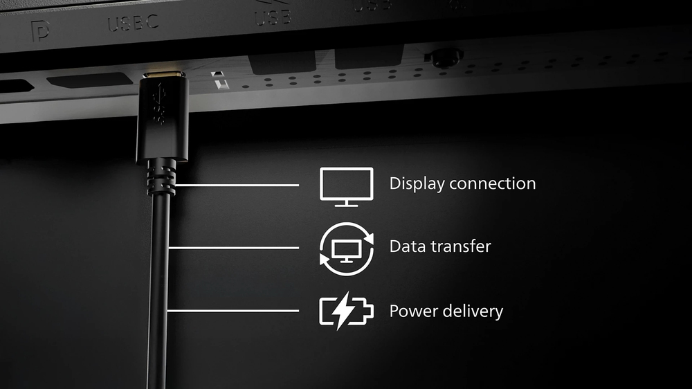 Connect your notebook with one USB-C cable
