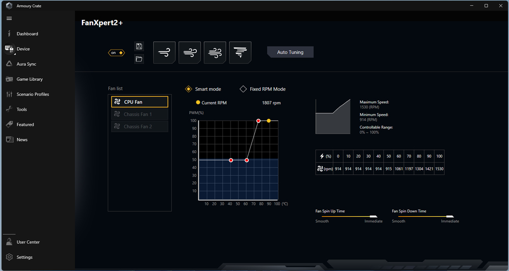 Flexible cooling controls